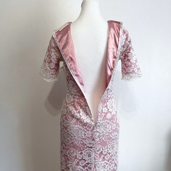 NWT RACHEL PARCELL WHITE LACE SHORT SLEEVE SHEATH MIDI COCKTAIL DRESS - S - Picture 7 of 14